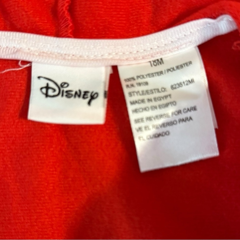 Disney Minnie Mouse Red Zip-Up Hoodie Toddler 18M 2012 Early 2010s Bentex - Picture 4 of 6